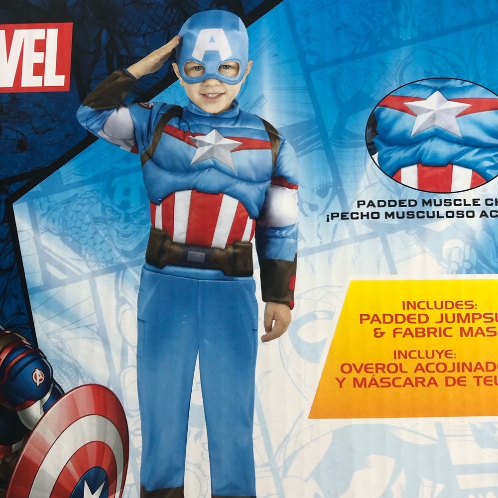 Captain America Kids Costume - Blue, Red, White